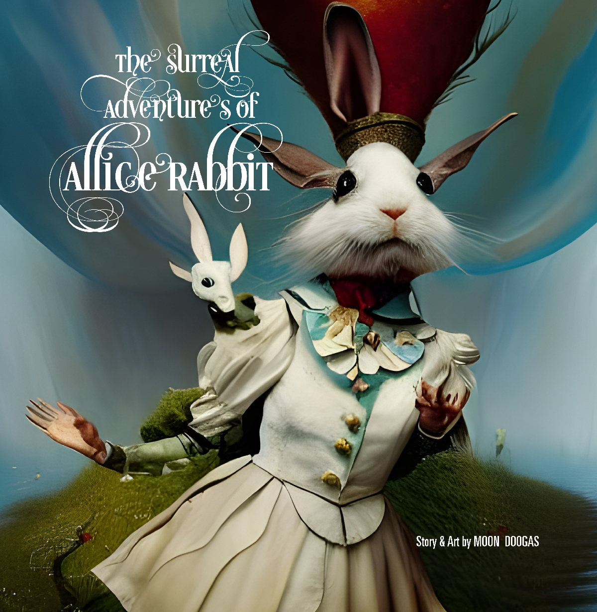 The Surreal Adventures of ALLICE RABBIT Cover.indd cover to the book The surreal Adventures of Allice Rabbit